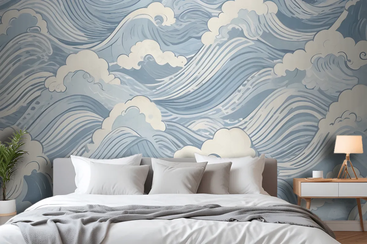 Blue Waves Wallpaper Mural