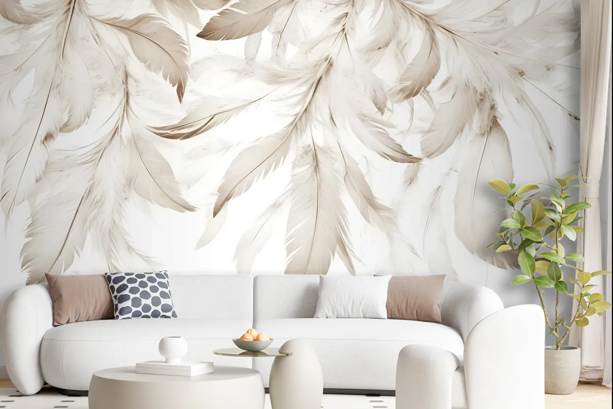 Boho Abstract Banana Leaf Art Wallpaper Mural