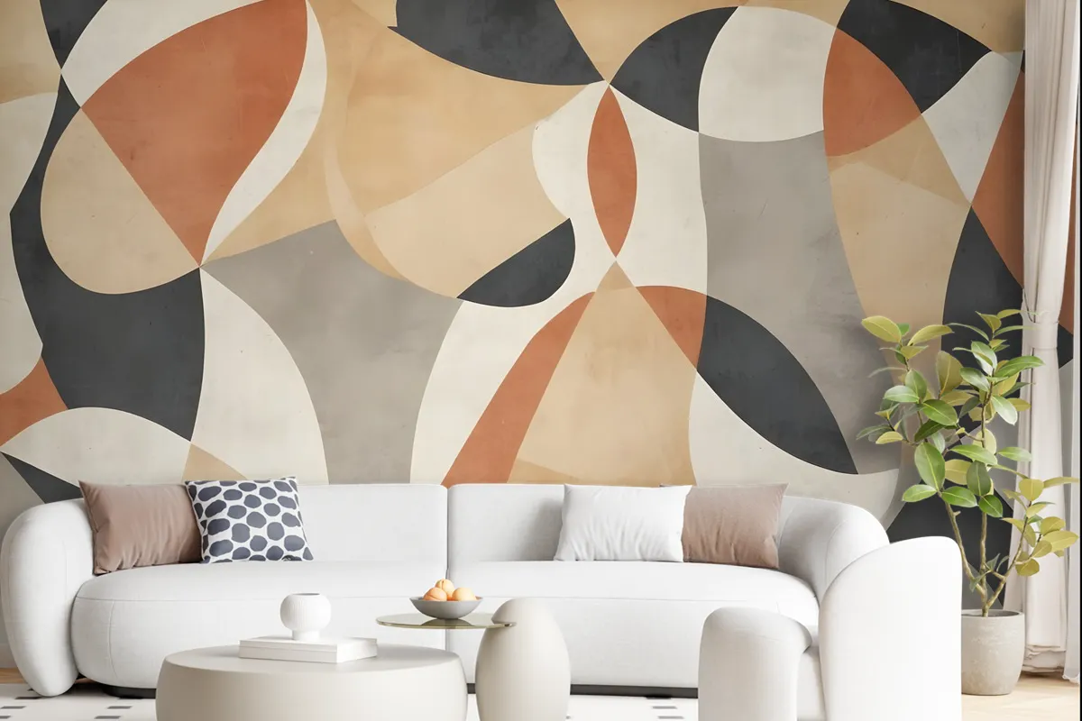 Boho Geometric Abstract Art Wallpaper Mural