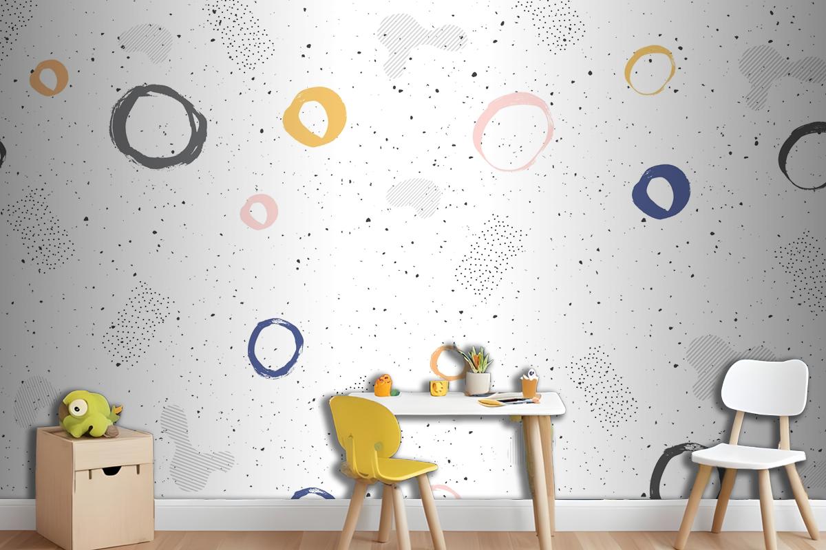 Brush Circular Stroke Watercolor Wallpaper Mural