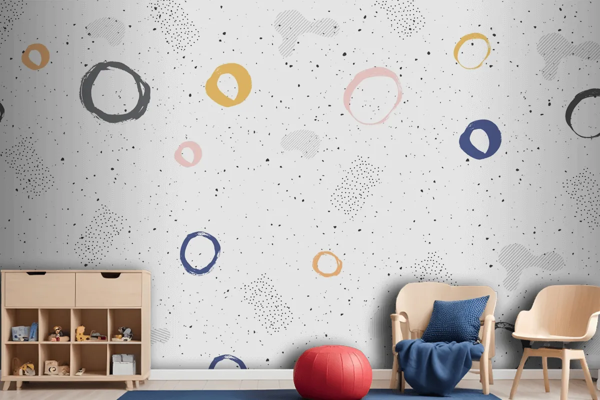 Brush Circular Stroke Watercolor Wallpaper Mural