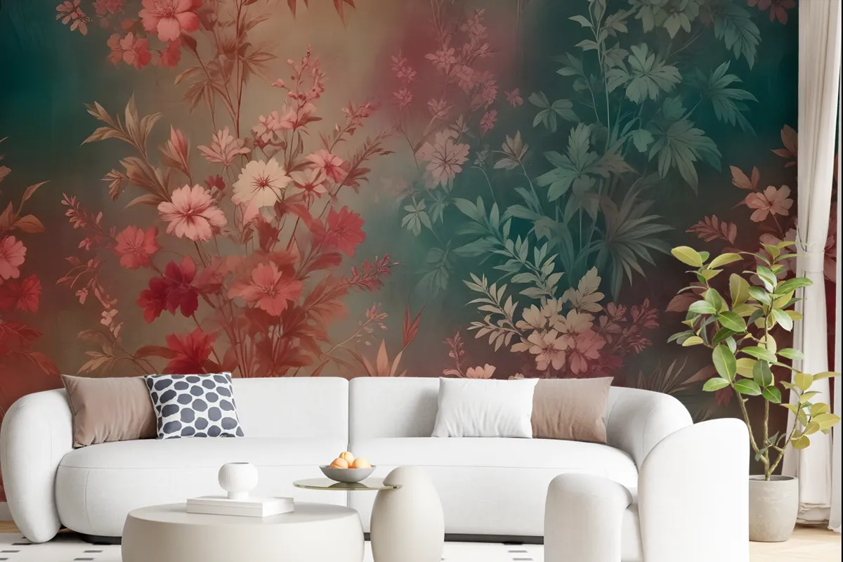 Chinoiserie Vintage Plants Wallpaper Mural