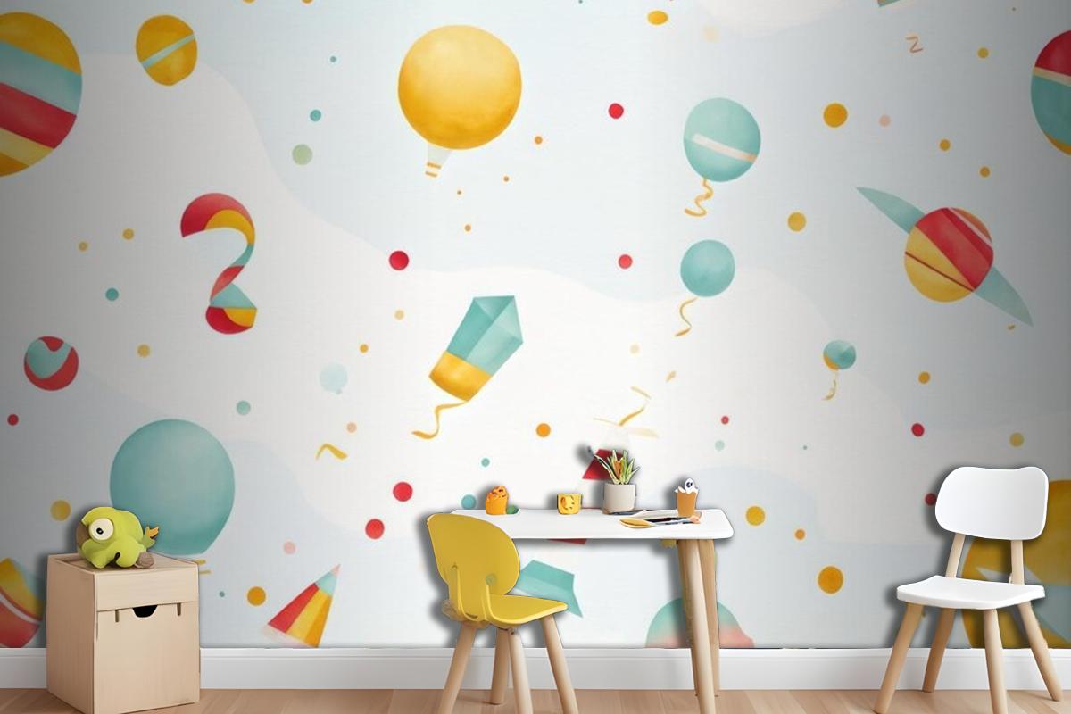 Colorful Balloons With Flags Colorful Balloons With Flags Wallpaper Mural