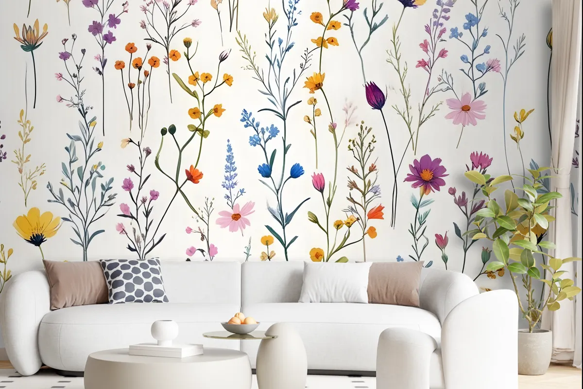 Colorful Blossoms Wallpaper Mural