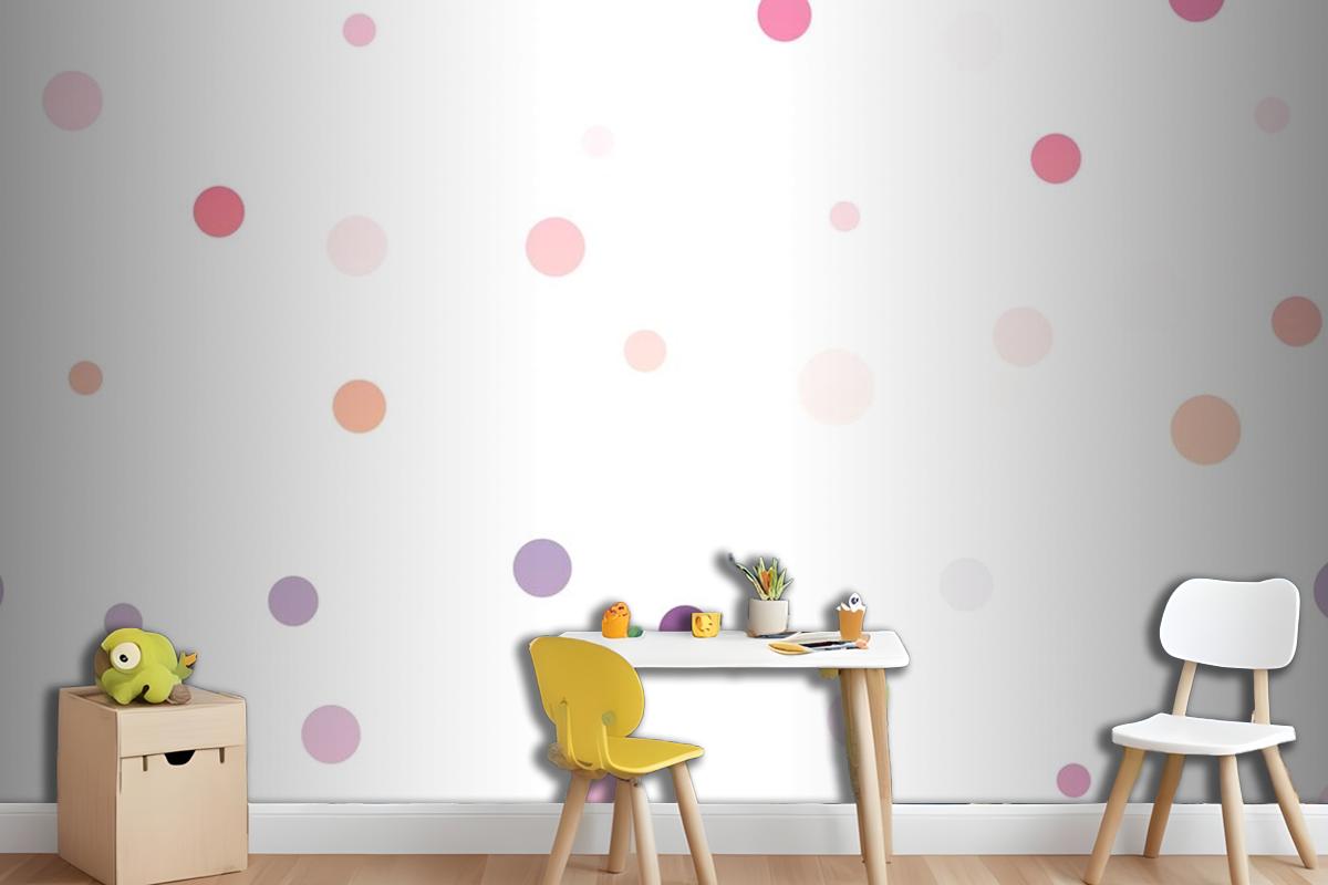 Colorful Spots On A White Background Seamless Pattern Wallpaper Mural