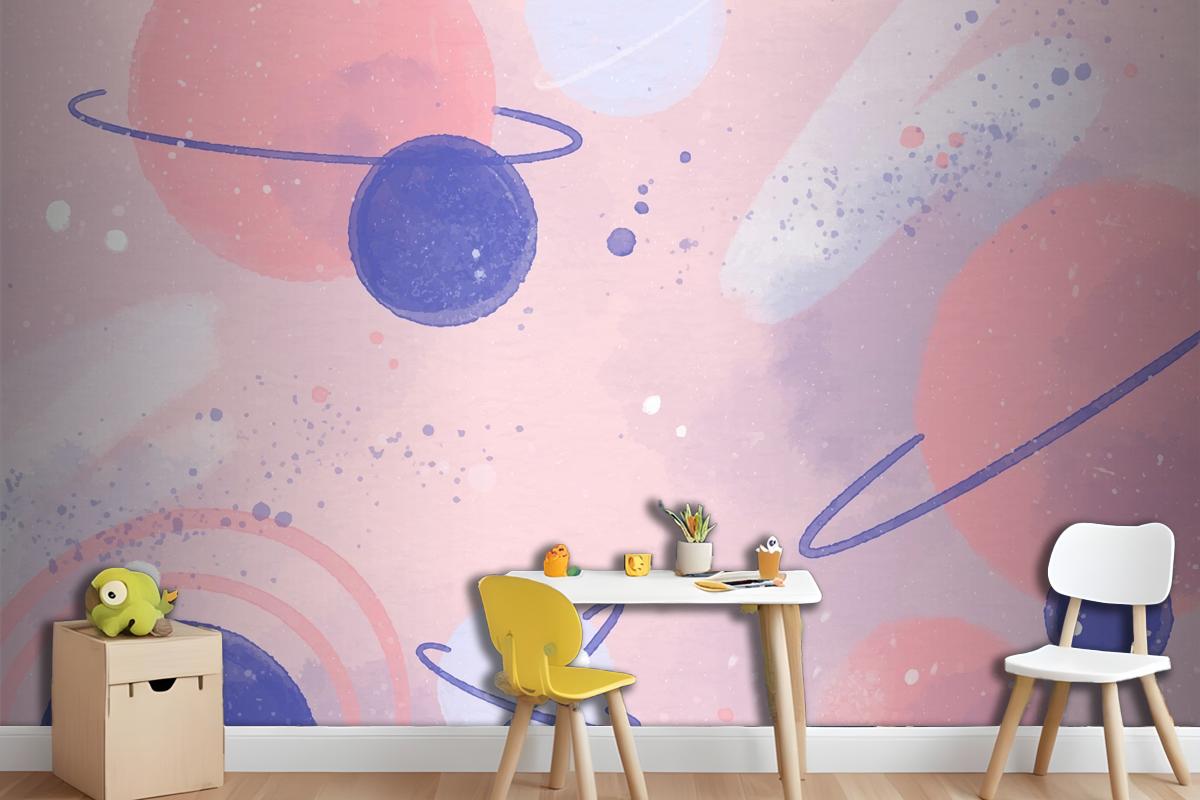 Colorful Watercolor Galaxy Wallpaper Mural