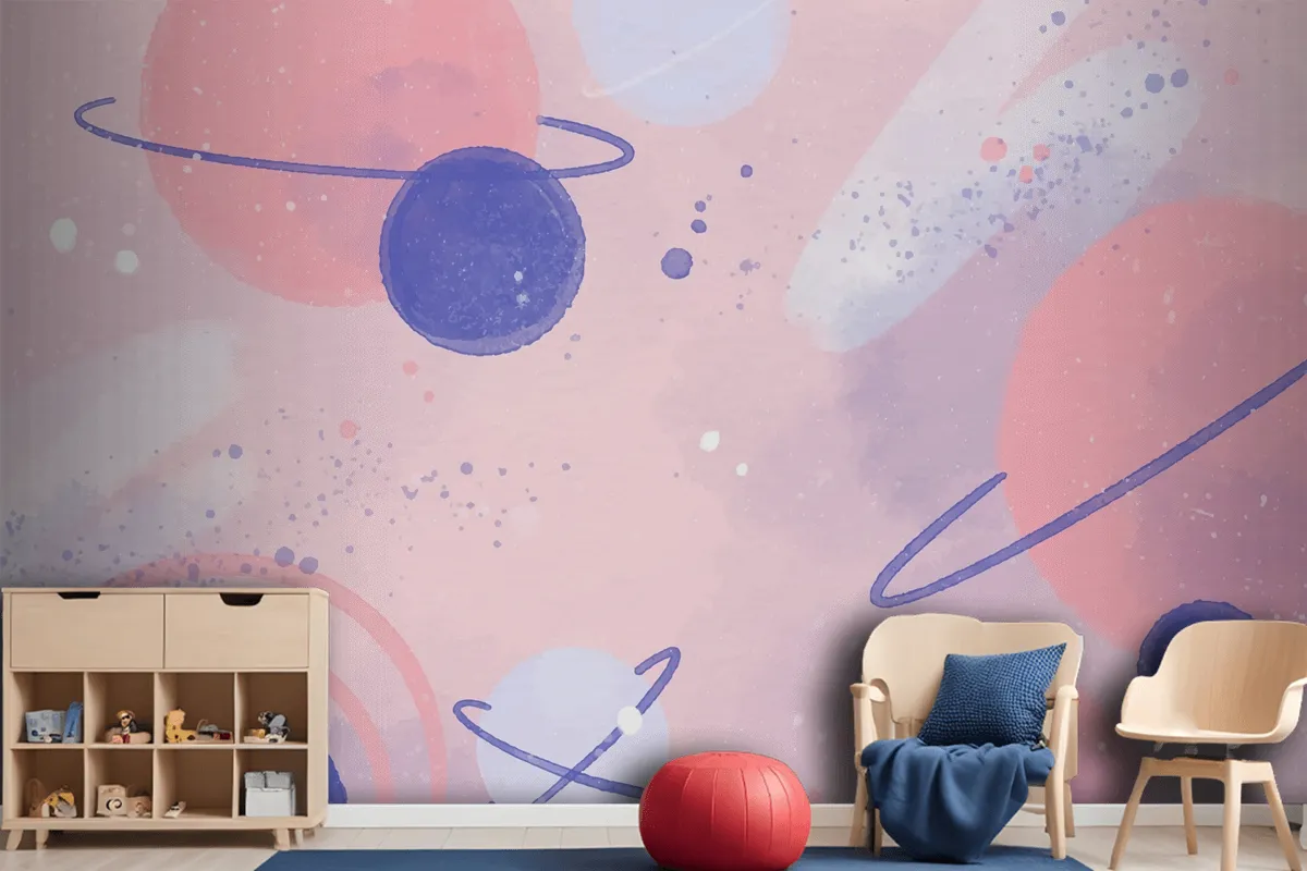 Colorful Watercolor Galaxy Wallpaper Mural