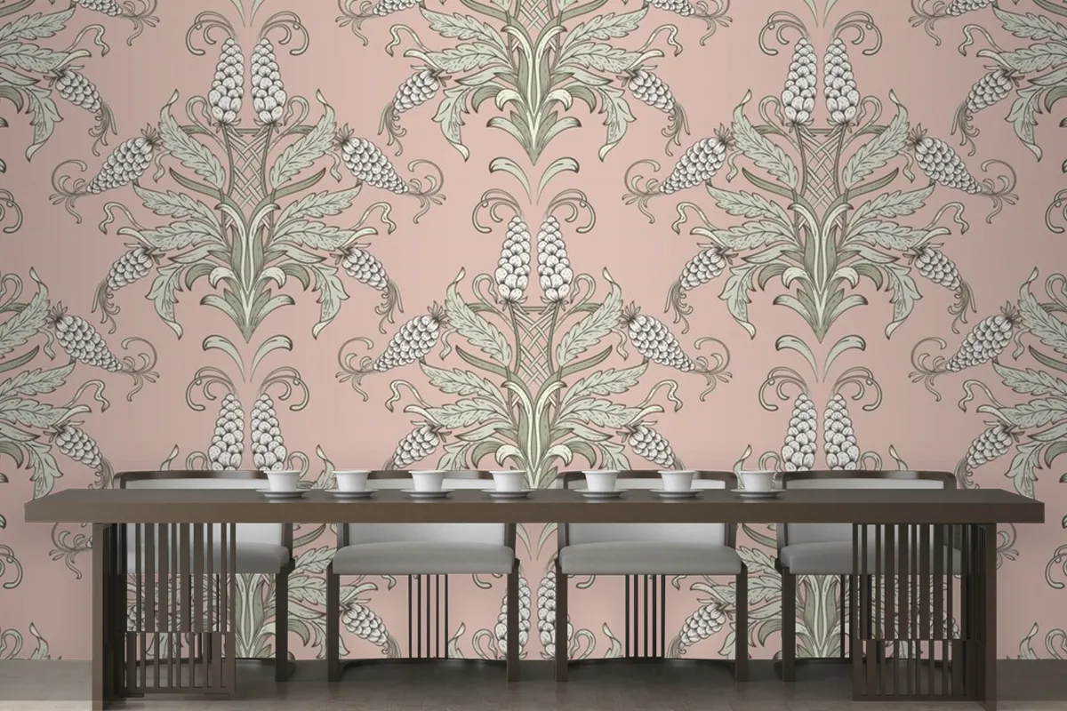 Damask Seamless Emboss Pattern Background Wallpaper Mural