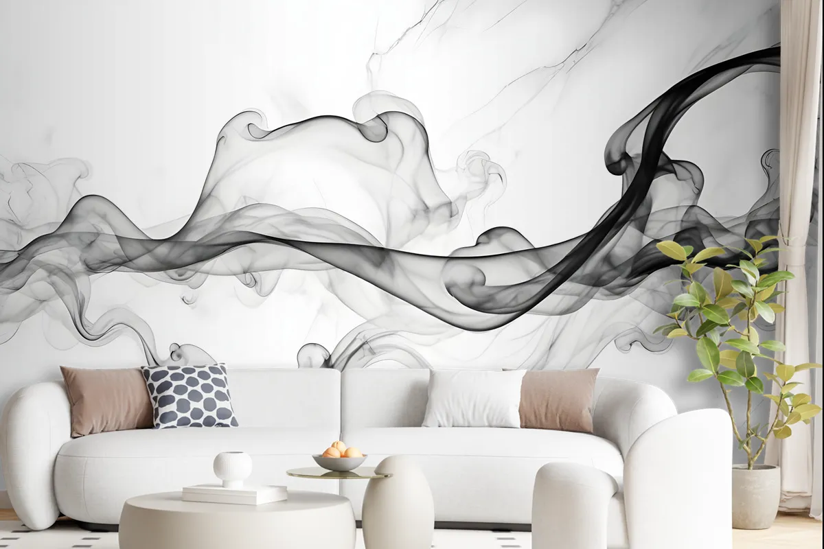 Dark Smoke With Marble Pattern Wallpaper Mural