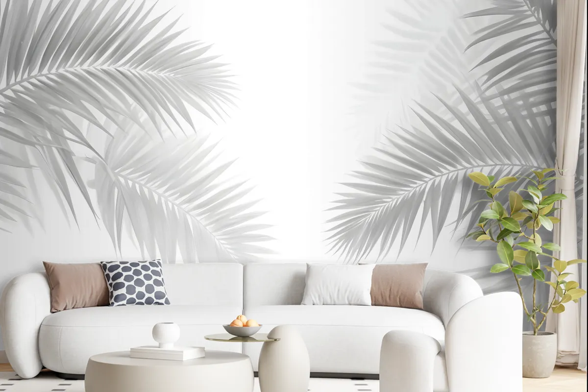 Dark Tropical Leaf Wallpaper Mural