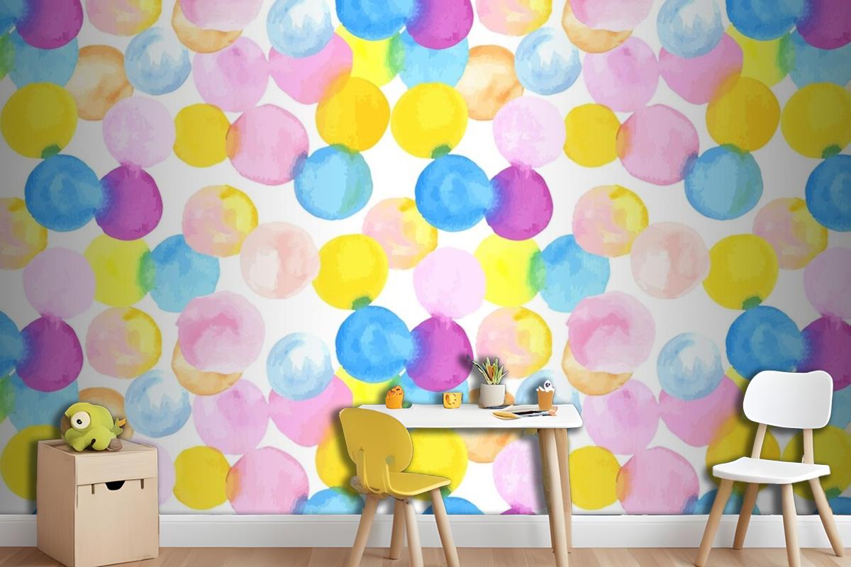 Dotted Abstract Watercolor Seamless Pattern Wallpaper Mural