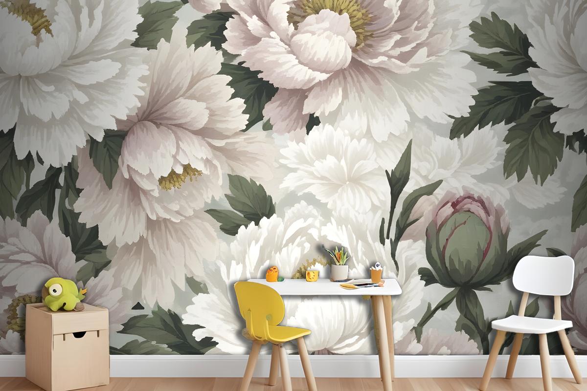 Dutch Pink Peony Floral Wallpaper Mural