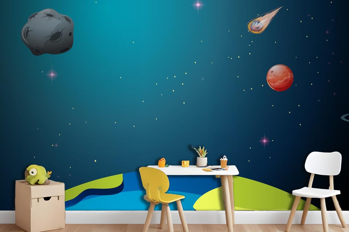 Earth And Planets Scenes Wallpaper Mural