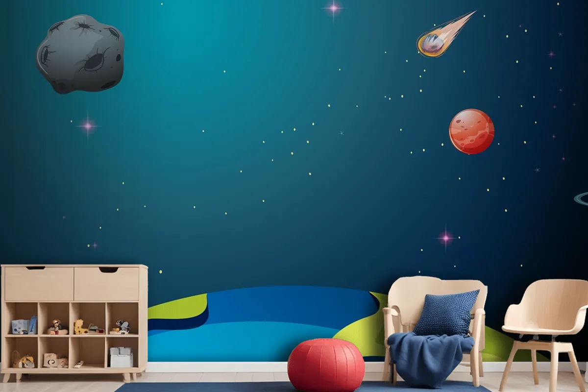 Earth And Planets Scenes Wallpaper Mural