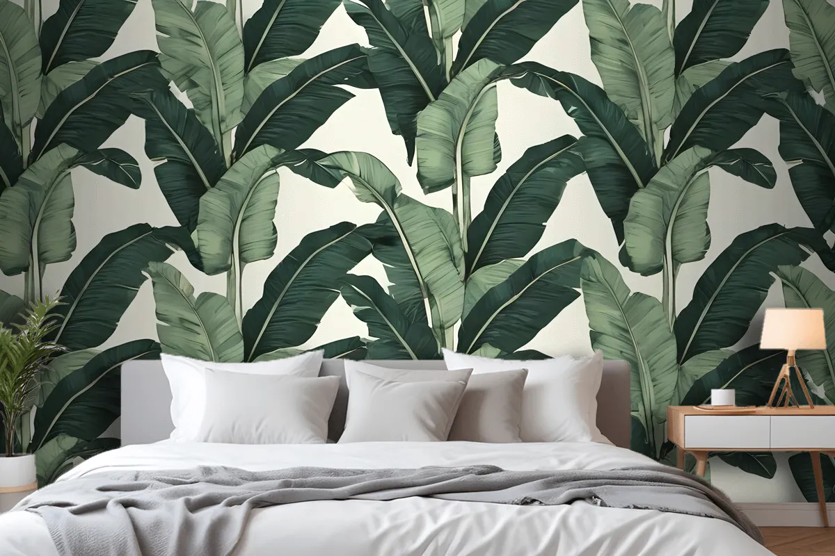 Exotic Banana Leaf Wallpaper Mural