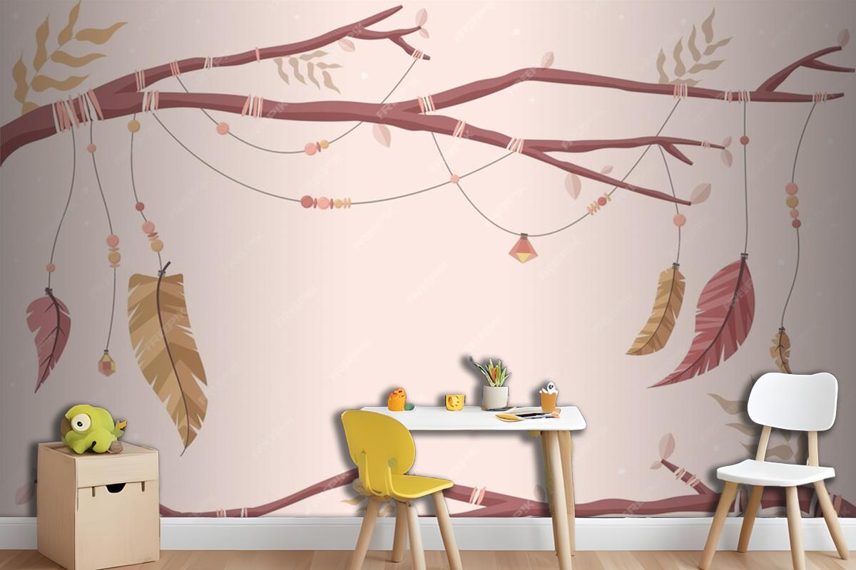 Flat Design Boho Background Wallpaper Mural