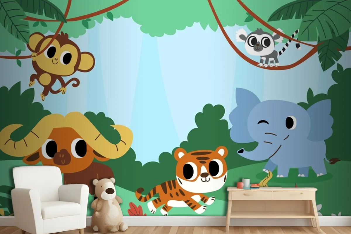 Flat  For World Animal Day Celebration Wallpaper Mural