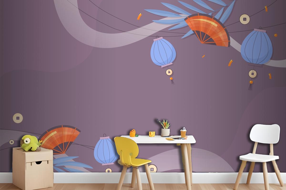 Flat Midautumn Festival Wallpaper Mural