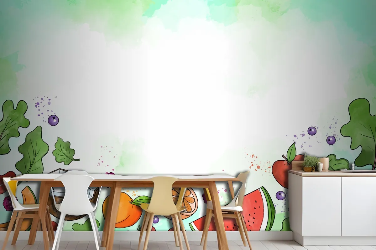 Fruit And Vegetables Wallpaper Mural