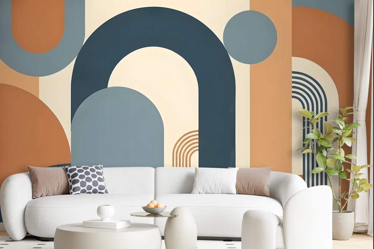 Geometric Arch With Shapes Wallpaper Mural