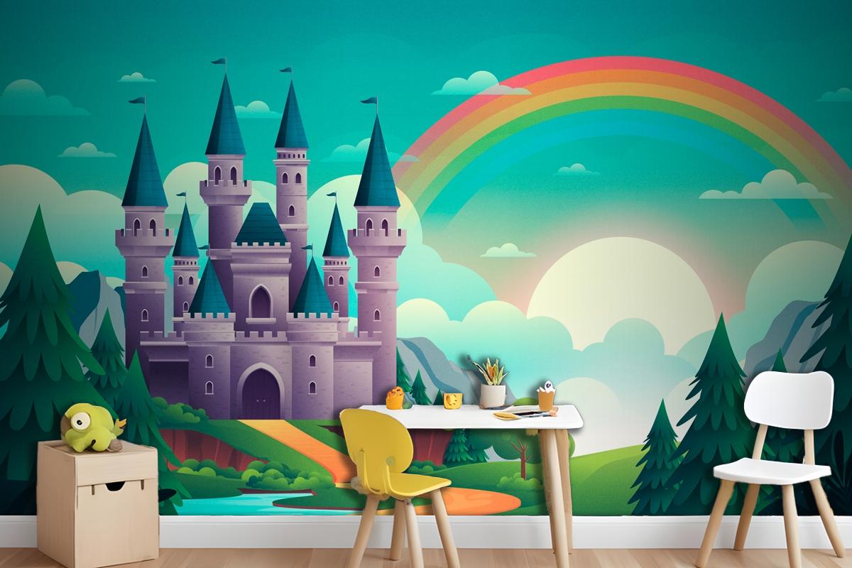 Gradient Fairytale Background Kids Boy Wallpaper Mural