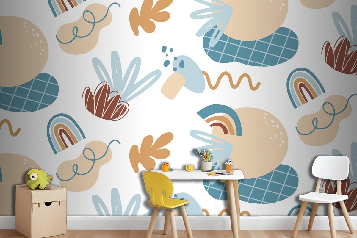 Hand Drawn Abstract Element Pattern Wallpaper Mural