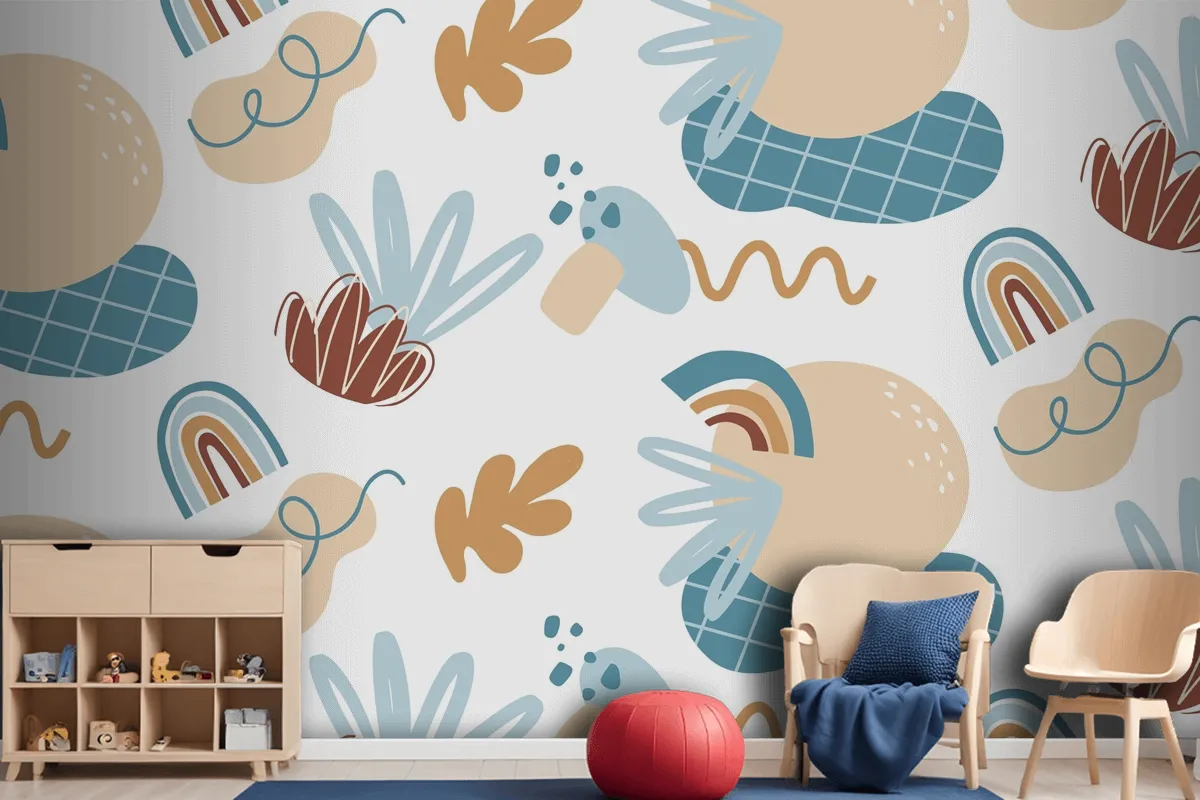 Hand Drawn Abstract Element Pattern Wallpaper Mural