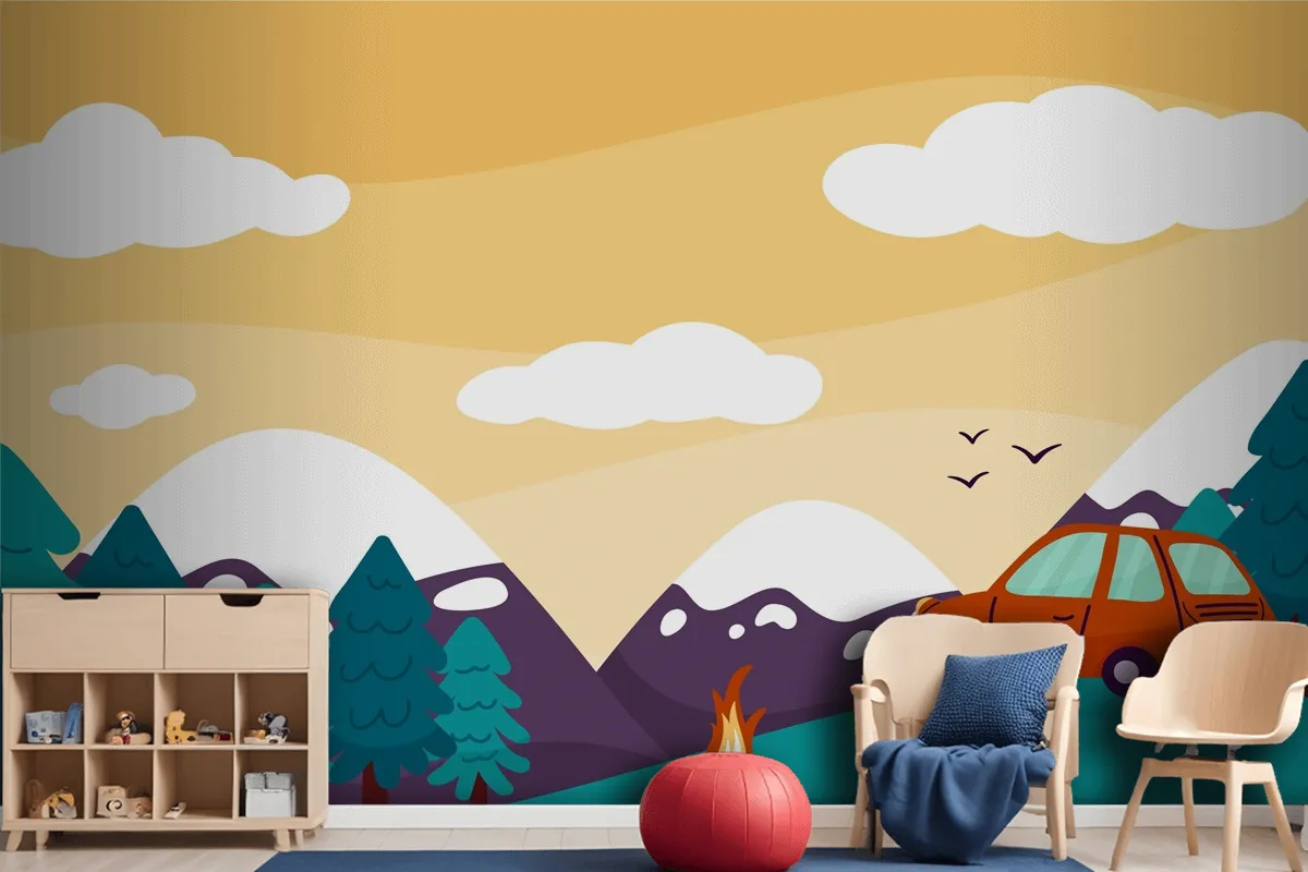 Hand Drawn Adventure Background Wallpaper Mural