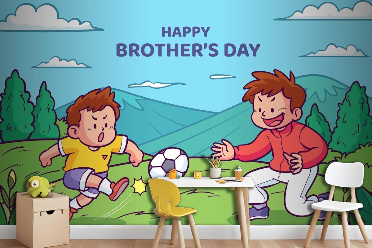 Hand Drawn Brothers Day Wallpaper Mural