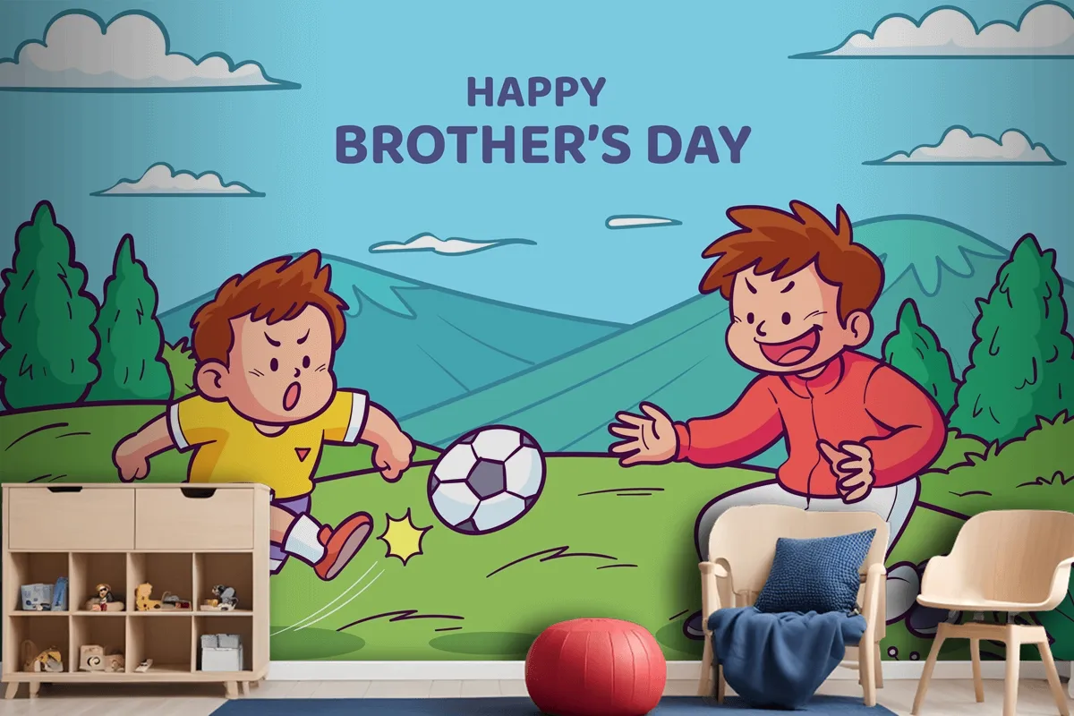 Hand Drawn Brothers Day Wallpaper Mural