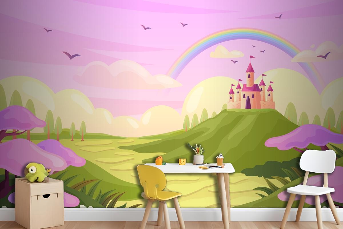 Hand Drawn Fairytale Background Wallpaper Mural