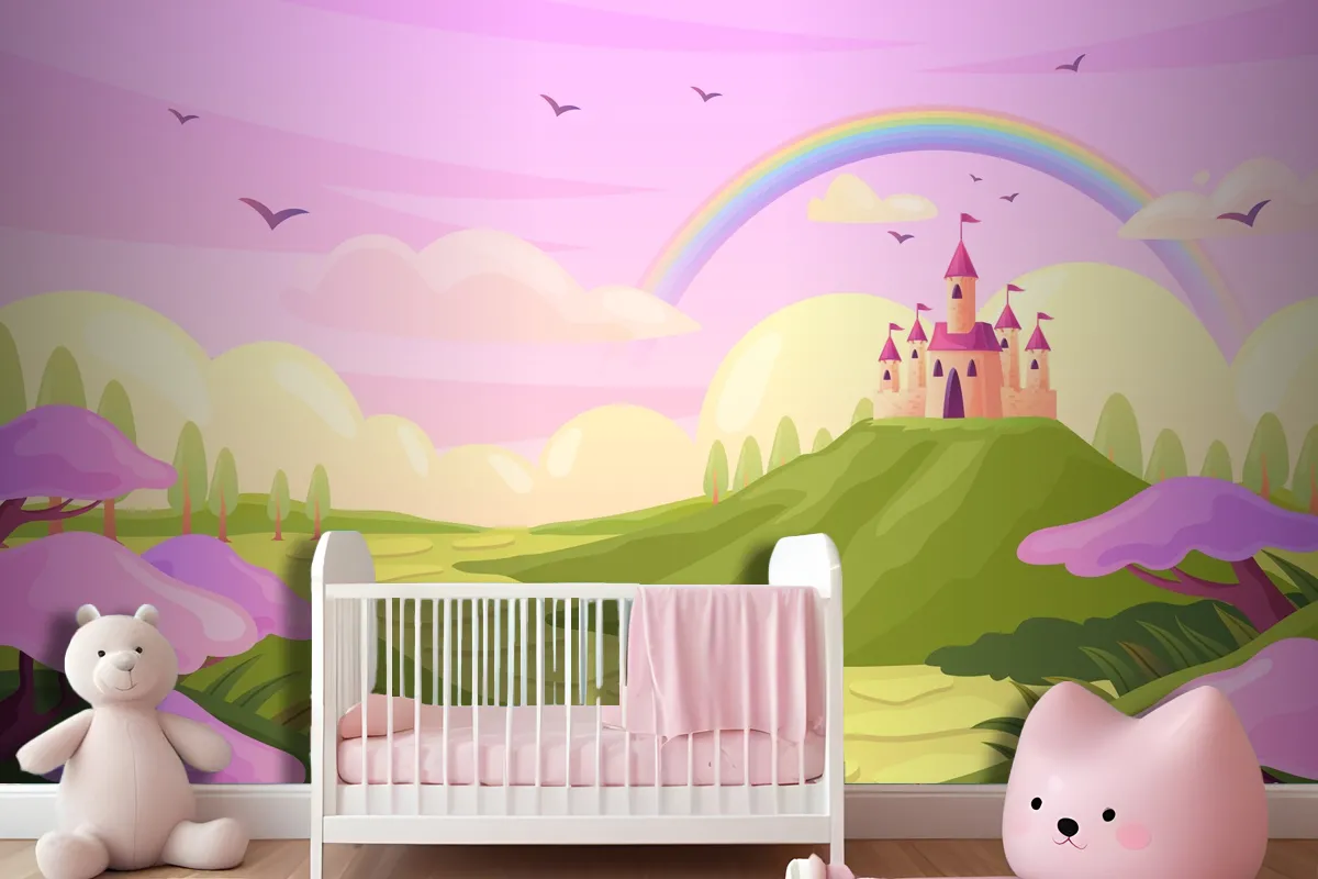 Hand Drawn Fairytale Background Wallpaper Mural