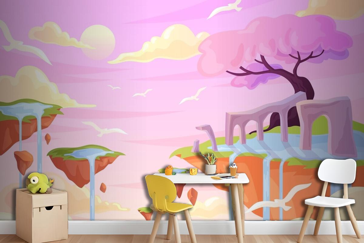 Hand Drawn Fairytale Girl Wallpaper Mural