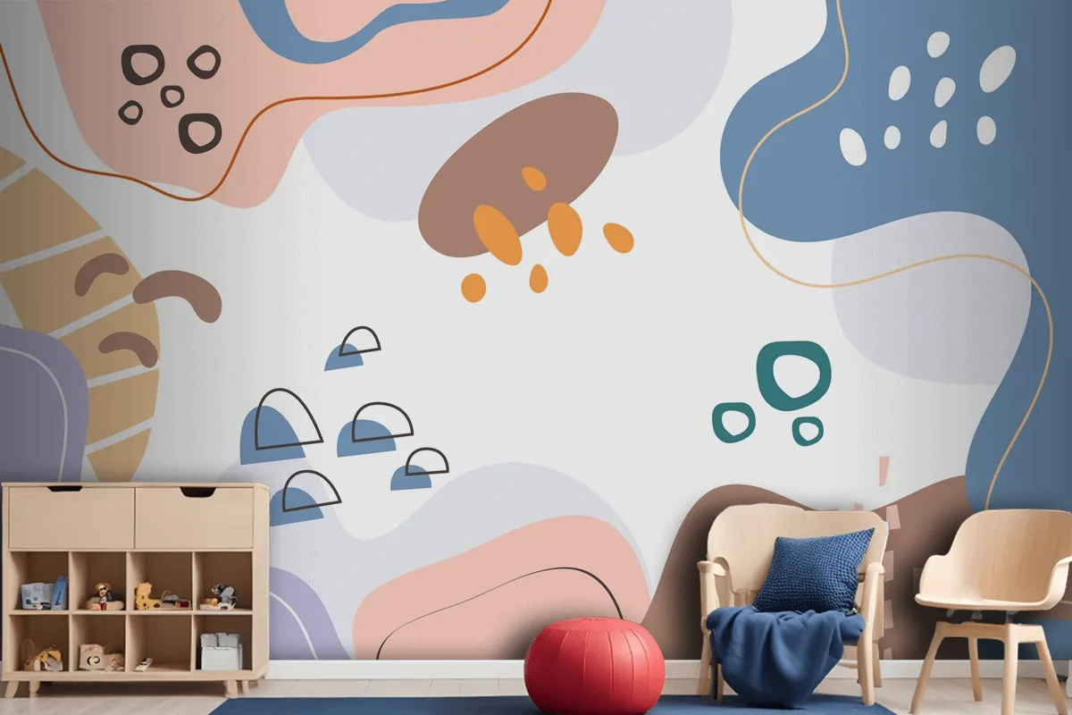 Hand Drawn Flat Design Abstract Doodle Wallpaper Mural