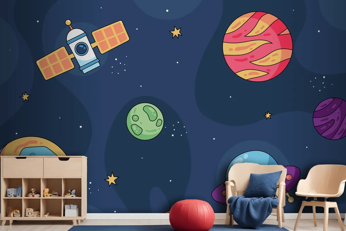 Hand Drawn Galaxy Kids Wallpaper Mural