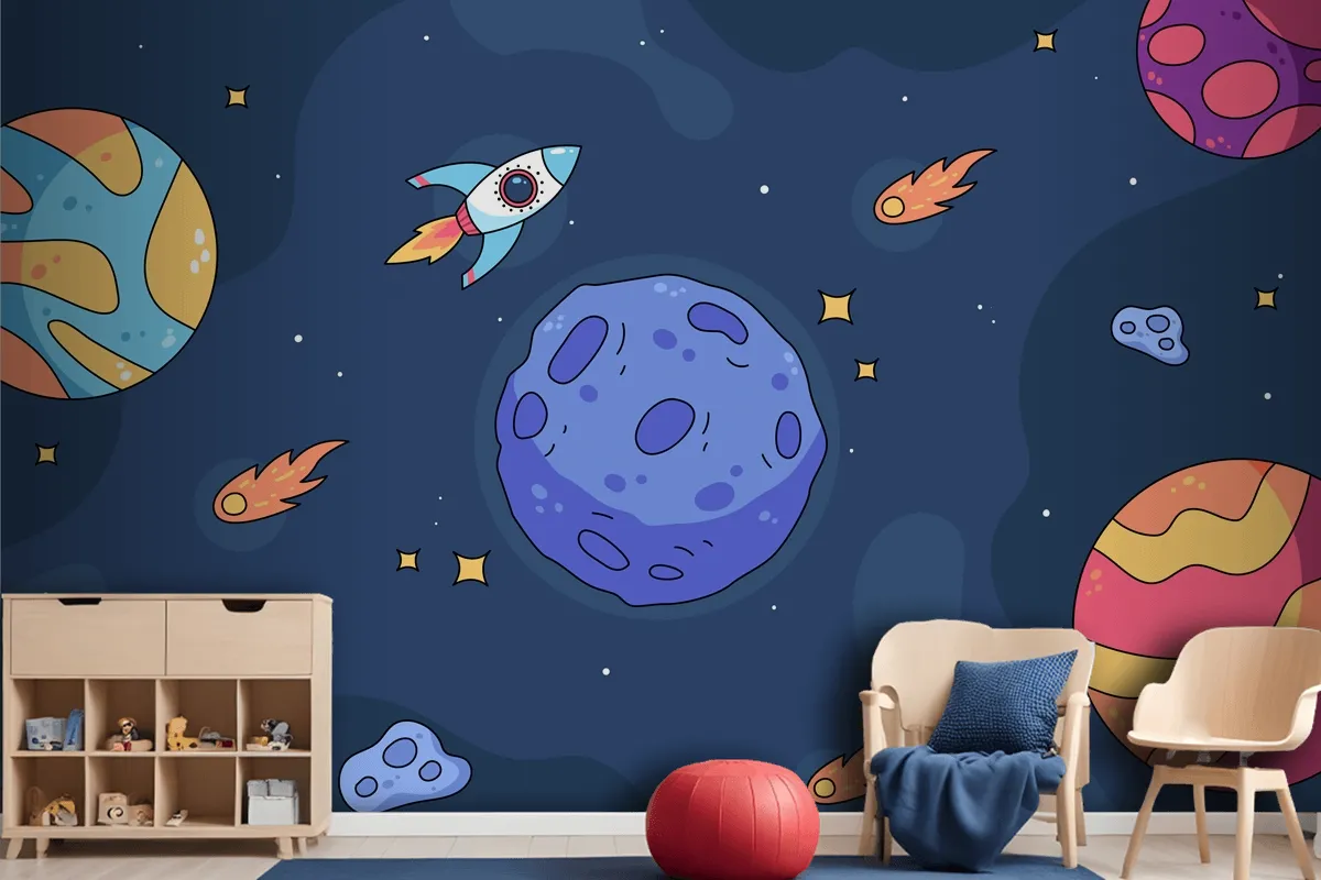 Hand Drawn Galaxy Wallpaper Mural