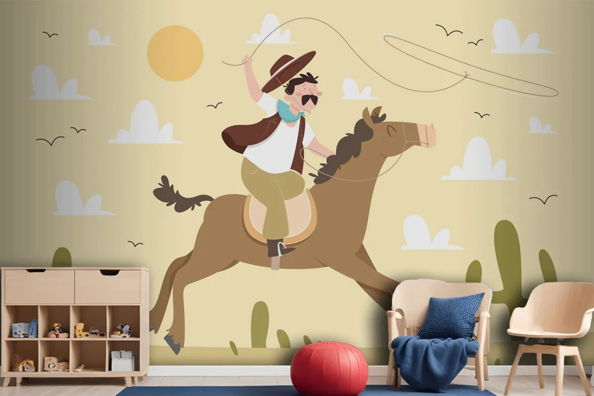 Hand Drawn Gaucho Background Wallpaper Mural