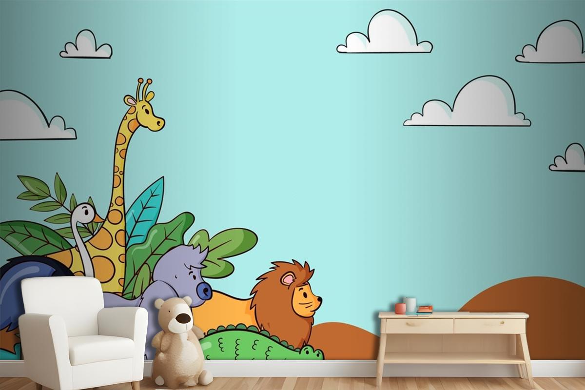 Hand Drawn World Animal Day Background Wallpaper Mural