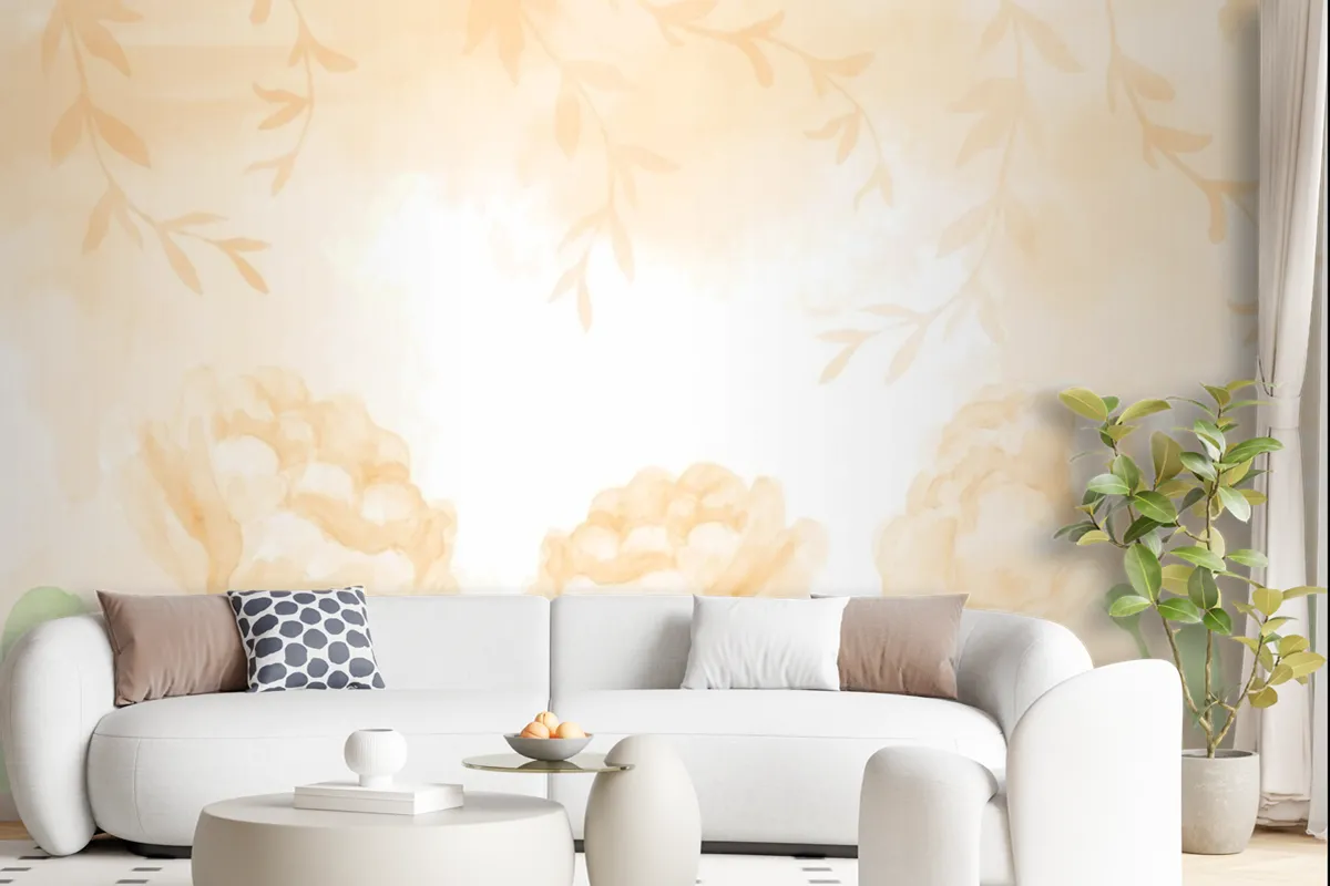 Hand Painted Watercolor Nature Background Wallpaper Mural