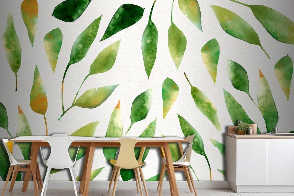 Hand Painted Watercolor Nature Wallpaper Mural