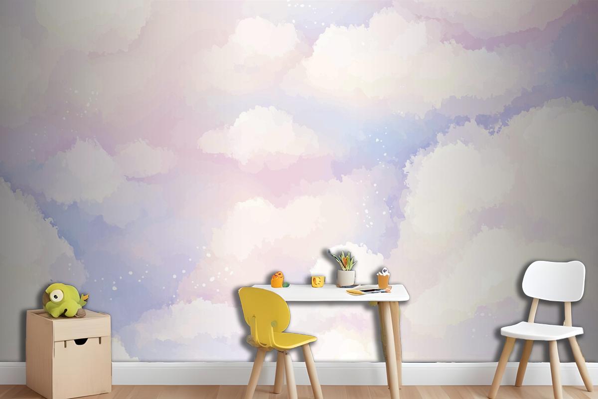 Hand Painted Watercolor Pastel Sky Background Wallpaper Mural