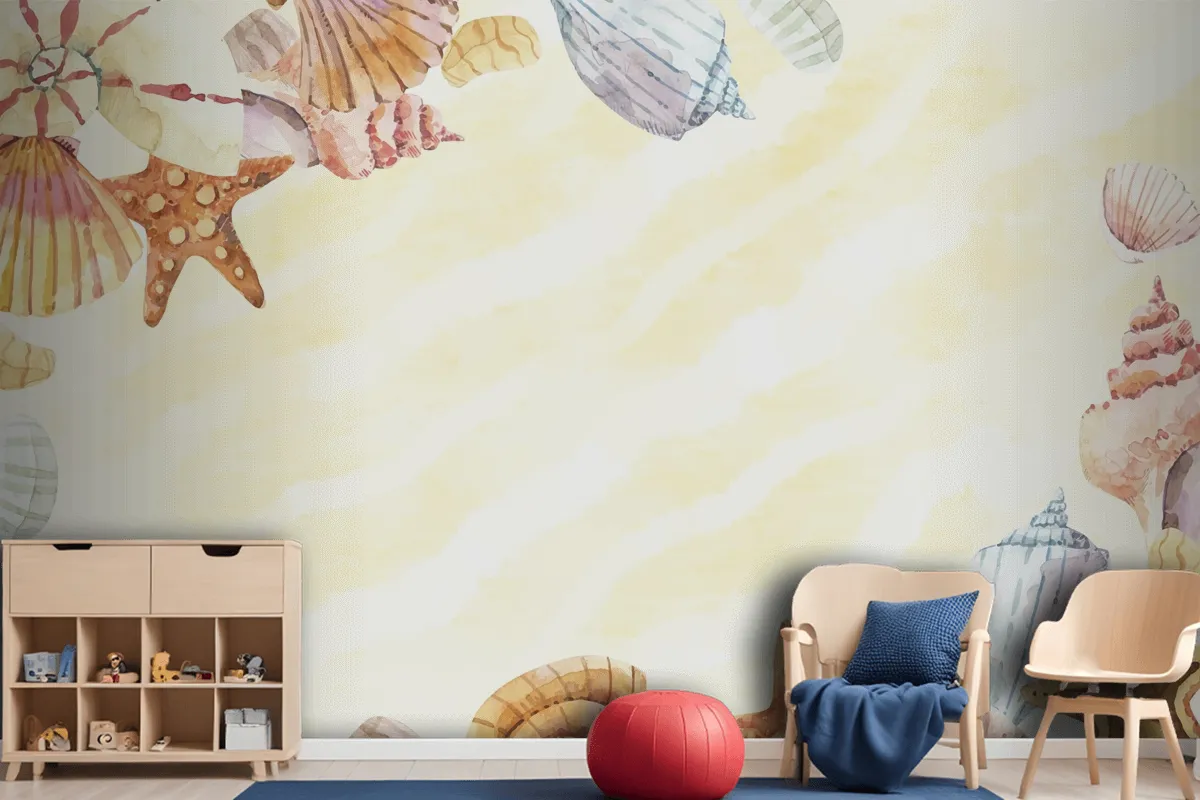 Hand Painted Watercolor Summer Wallpaper Mural