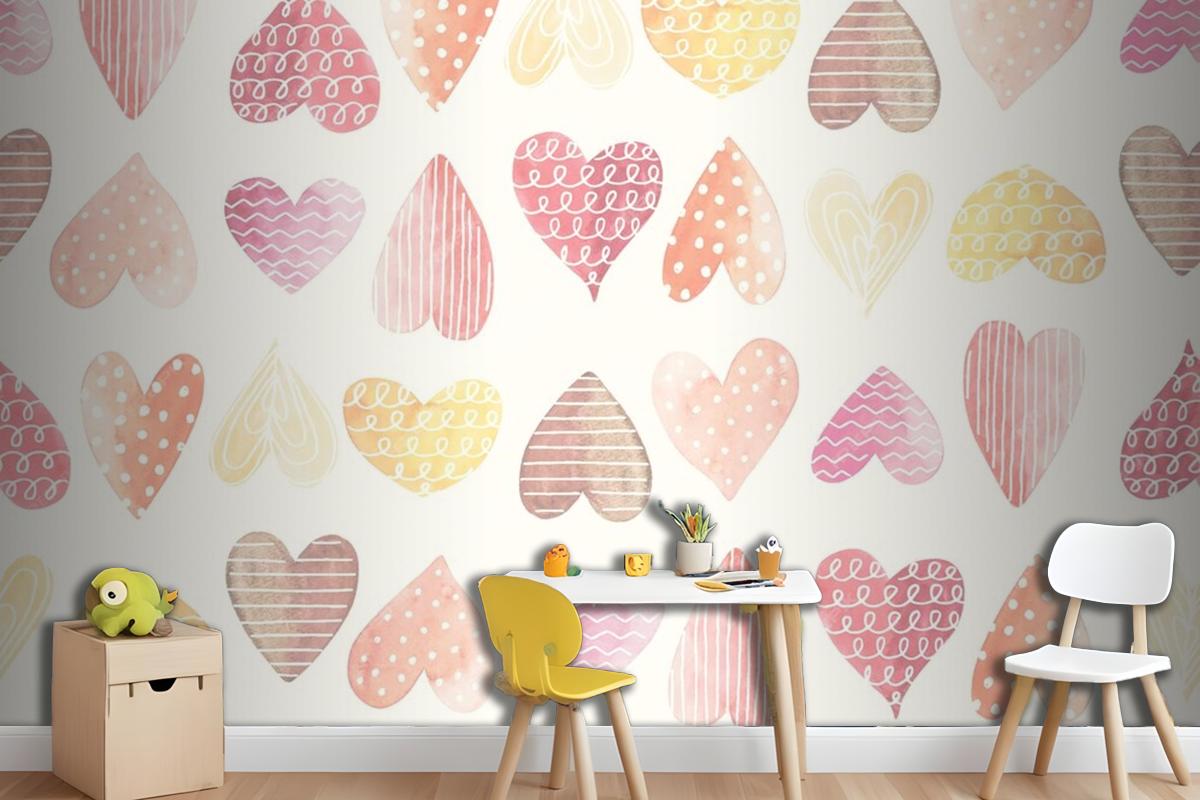 Heart Color Girl Wallpaper Mural