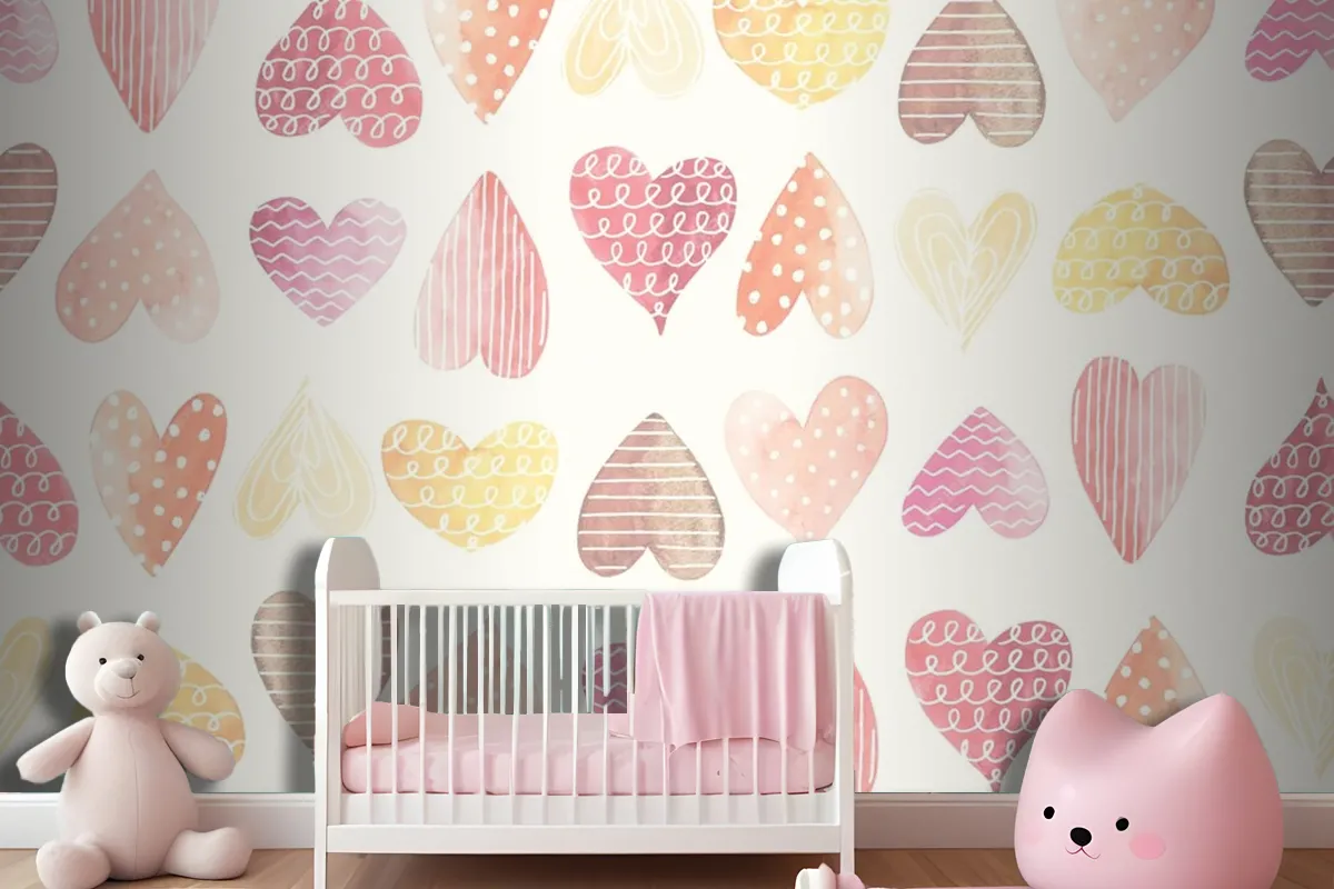 Heart Color Girl Wallpaper Mural