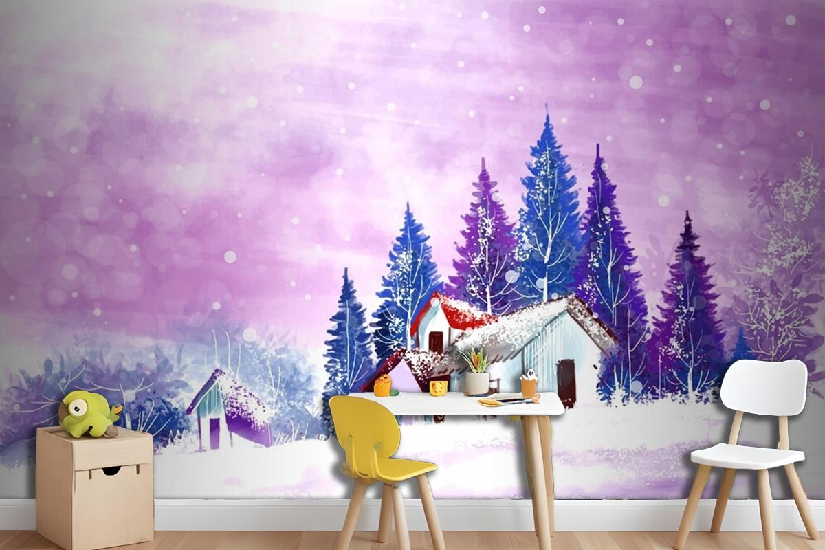 Landscape For Winter And New Year Holidays Christmas Wallpaper Mural