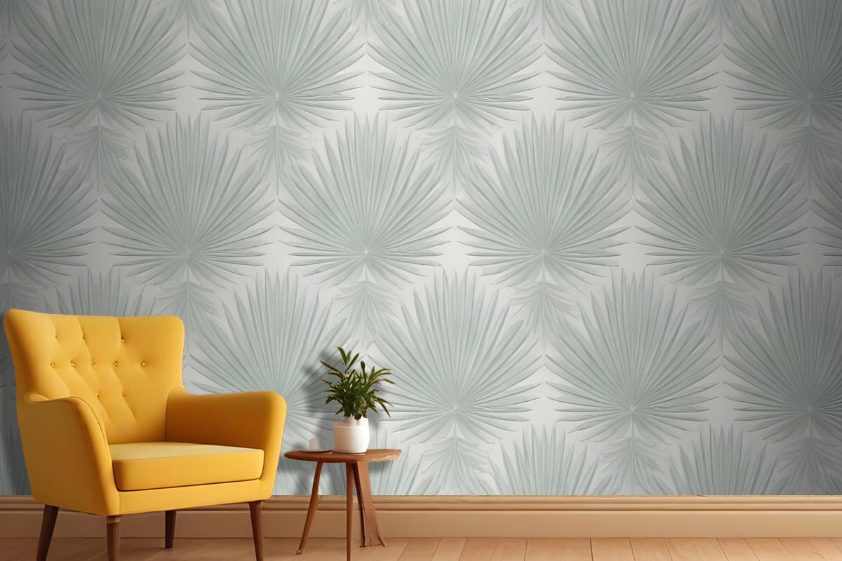 Light Green Abstract Of Radiating Lines Sunburst Shapes Wallpaper Mural