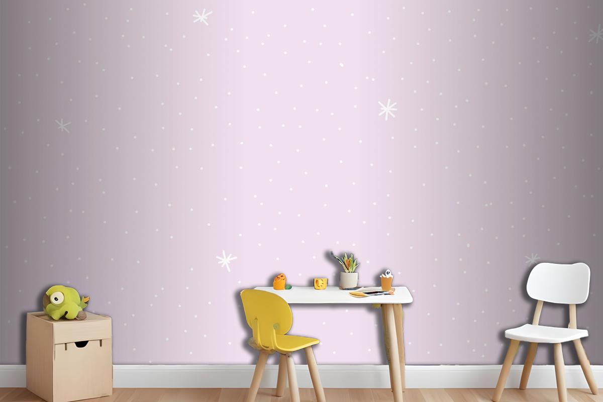 Minimal Star Pattern With Purple Background Wallpaper Mural