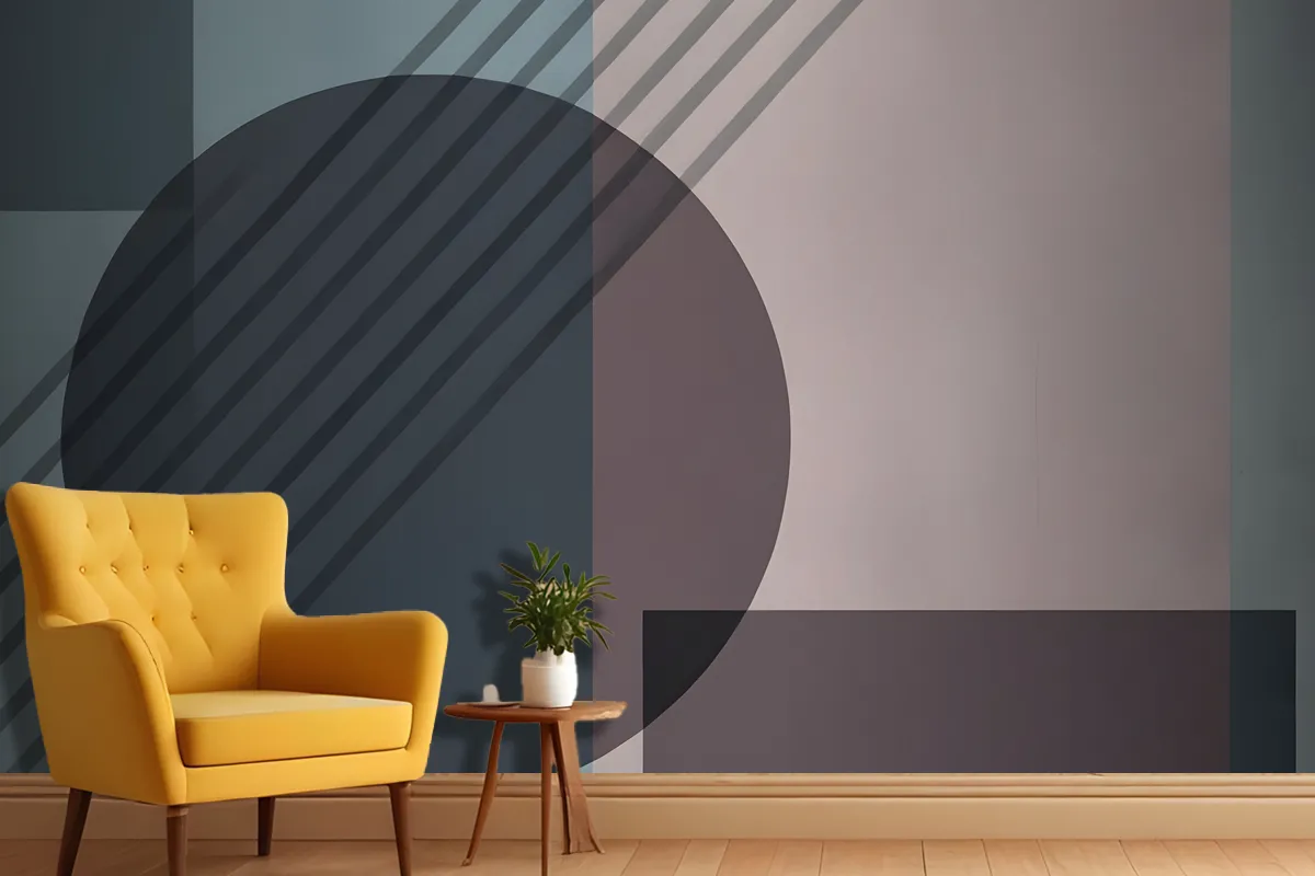 Minimalist Abstract Composition With Geometric Shapes Wallpaper Mural