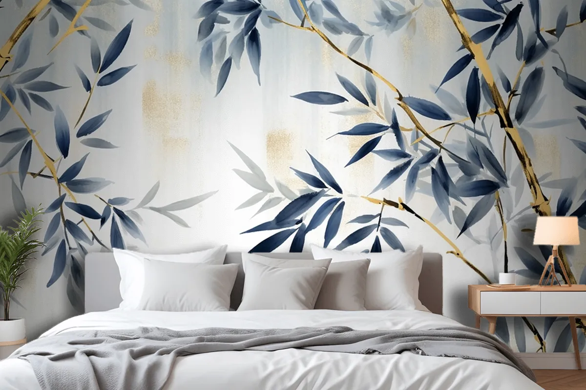 Modern Abstract Art Watercolor Floral Wallpaper Mural