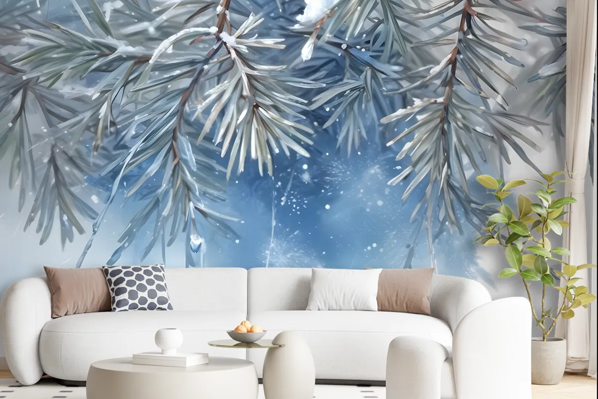 Nordic Style Tropical Leaves Wallpaper Mural